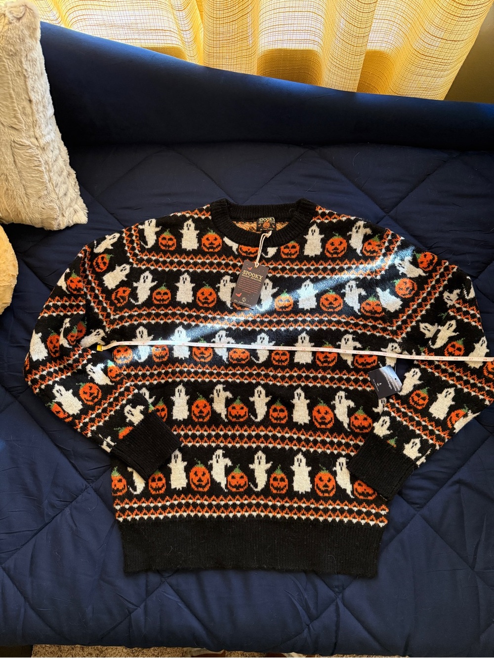 Women’s KJP Kiel James Patrick Wool Knit Halloween Sweater Large NWT